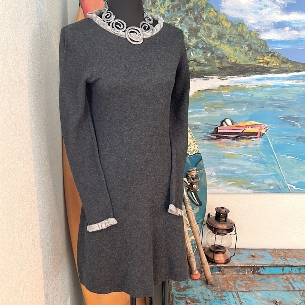 ⭐️Adrienne Vittadini,FALL Sophistication, Elegance,Style,Soft Gray Dress,Size Sm - Picture 3 of 10